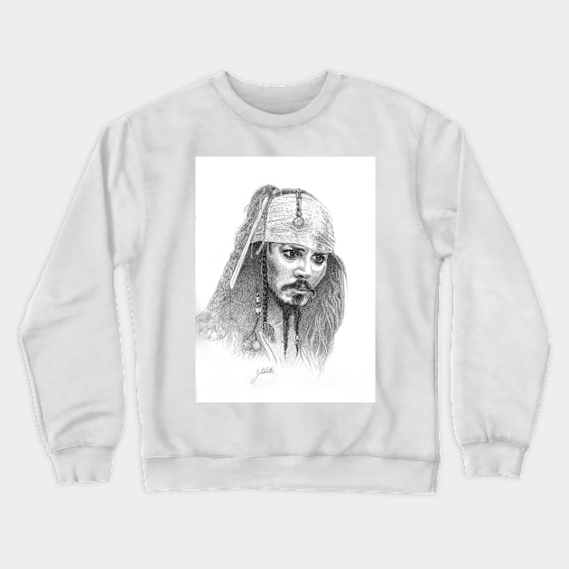 Johnny Depp Captain Jack Sparrow Crewneck Sweatshirt by GunnerStudios